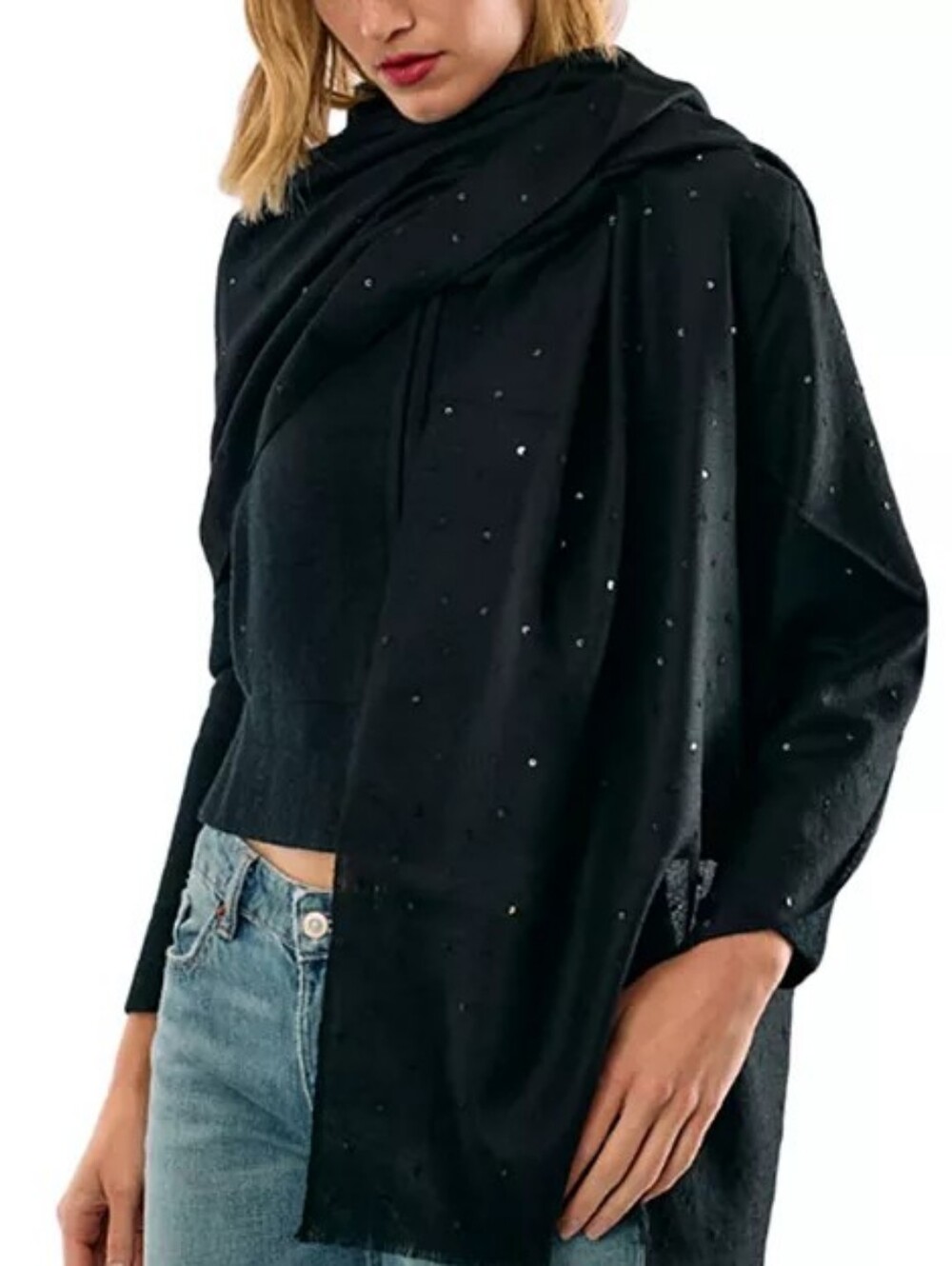 Carolyn Rowan Accessories Cashmere Scattered Sequin Shawl. NWT MSRP $200